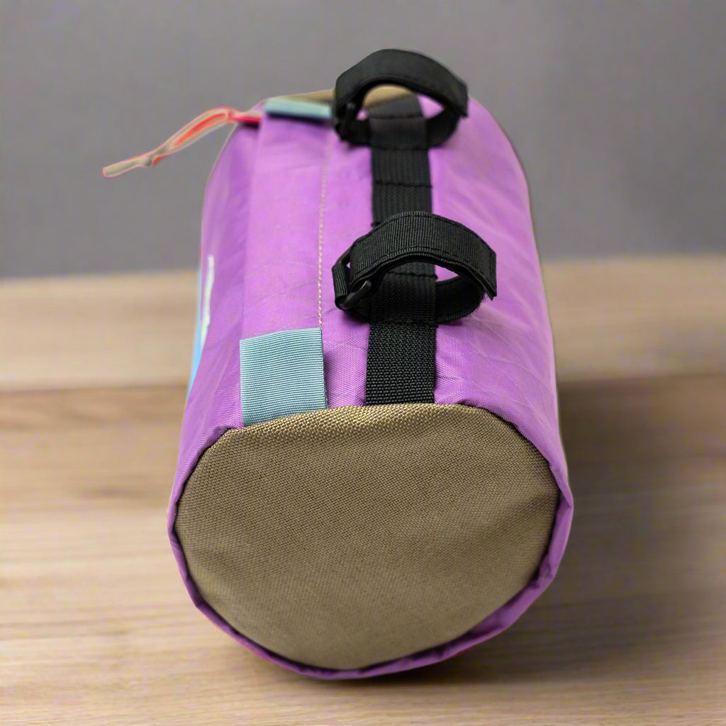 Blue Lug Handlebar Bike Pouch - X-Pac Lavender / Beige