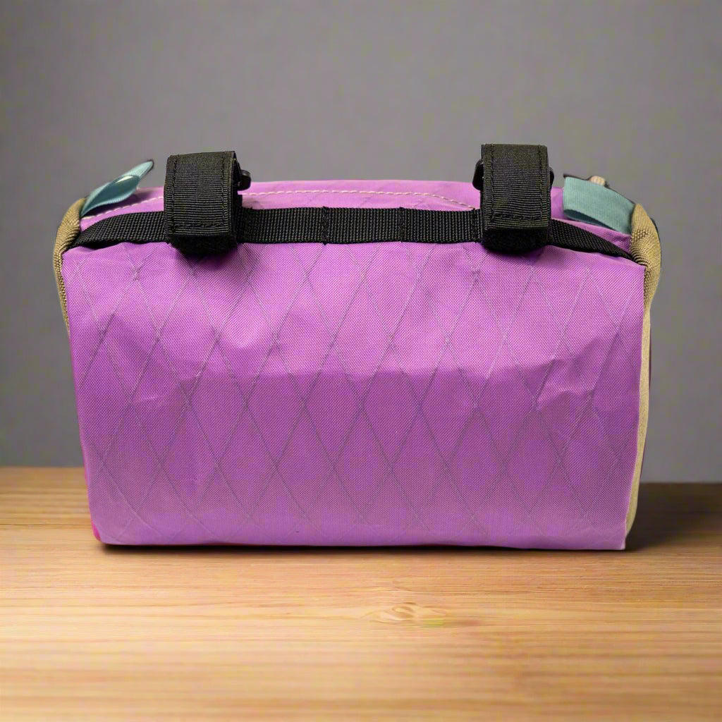Blue Lug Handlebar Bike Pouch - X-Pac Lavender / Beige