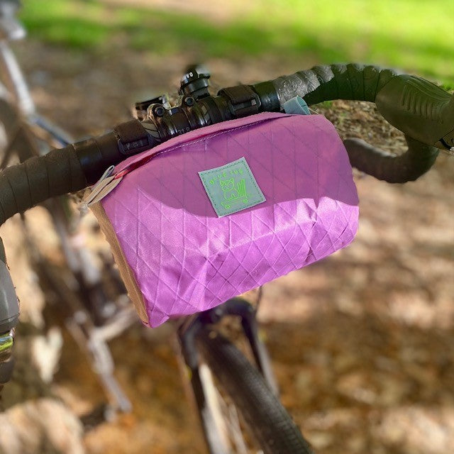 Blue Lug Handlebar Bike Pouch - X-Pac Lavender / Beige