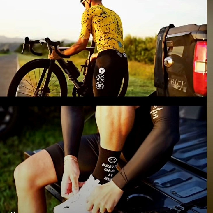 OSTROY Pretty Okay at Bikes Cycling Socks - Black