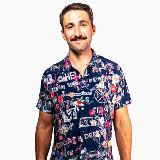 OSTROY Punk Flowers Cycling Resort Shirt