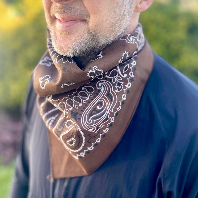 BLUE LUG Cotton Bandana - Paisley / Cocoa