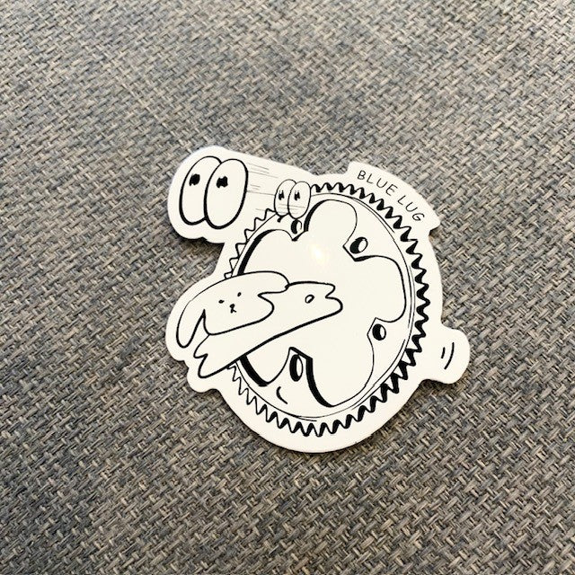 Blue lug bike chain sticker
