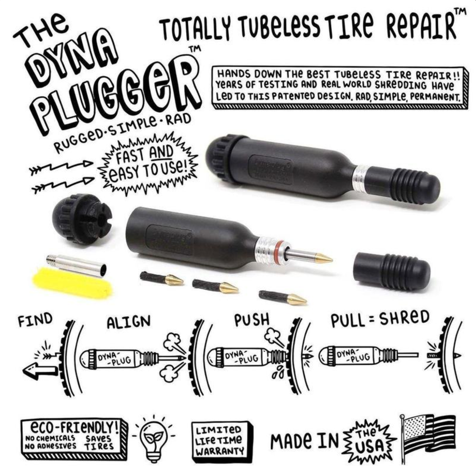 Dynaplug bicycle 2024 tubeless tire repair