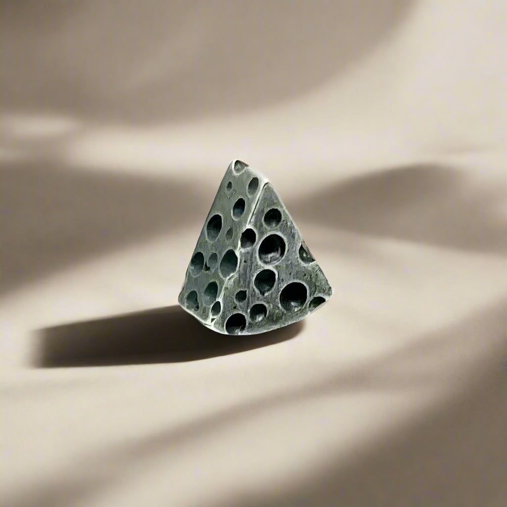 Hatchet Brass Valve Cap - Silver Cheese Wedge