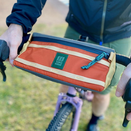 TOPO DESIGNS Handlebar Mountain Bike Bag - Woodland / Terracotta