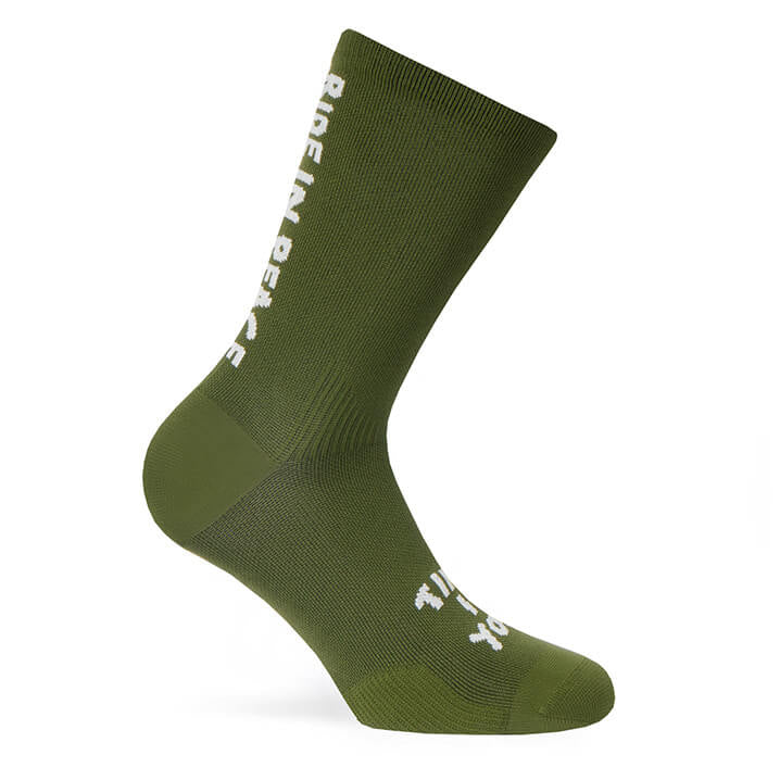PACIFIC AND CO Cycling Socks - Ride In Peace - Olive