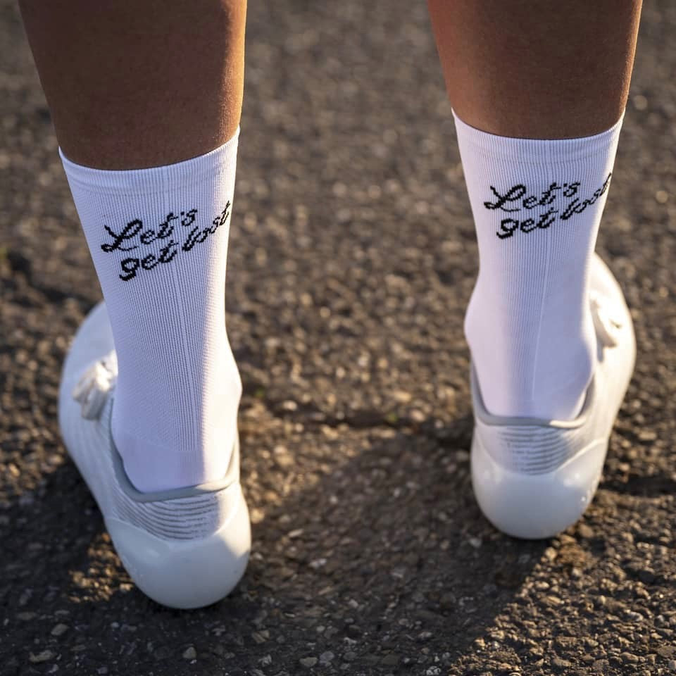 COIS Let's Get Lost Cycling Socks - White
