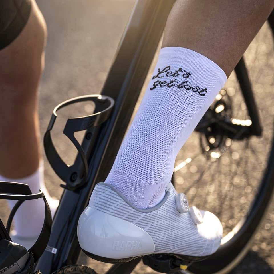 COIS Let's Get Lost Cycling Socks - White