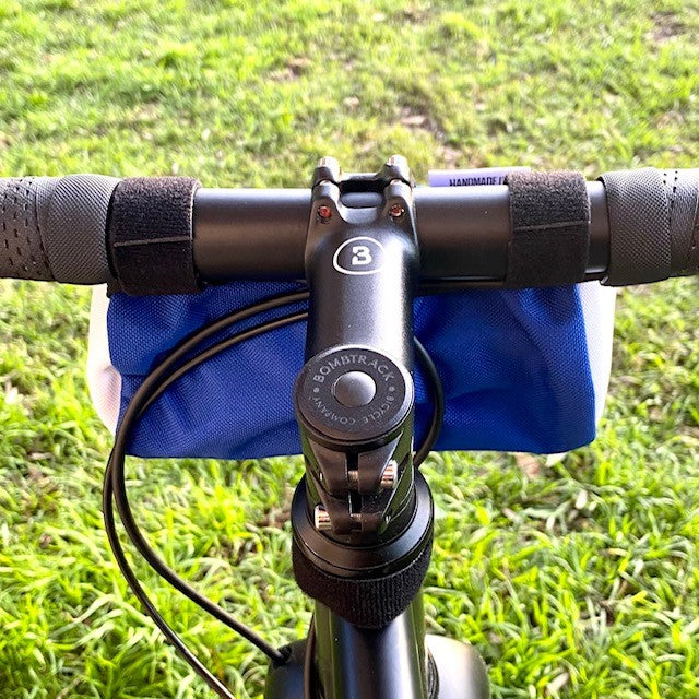 ROAD RUNNER Burrito Handlebar Bag - Blue and White Cordura