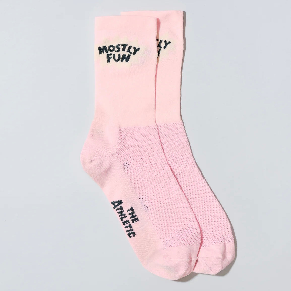 THE ATHLETIC COMMUNITY Mostly Fun Pink Cycling Socks