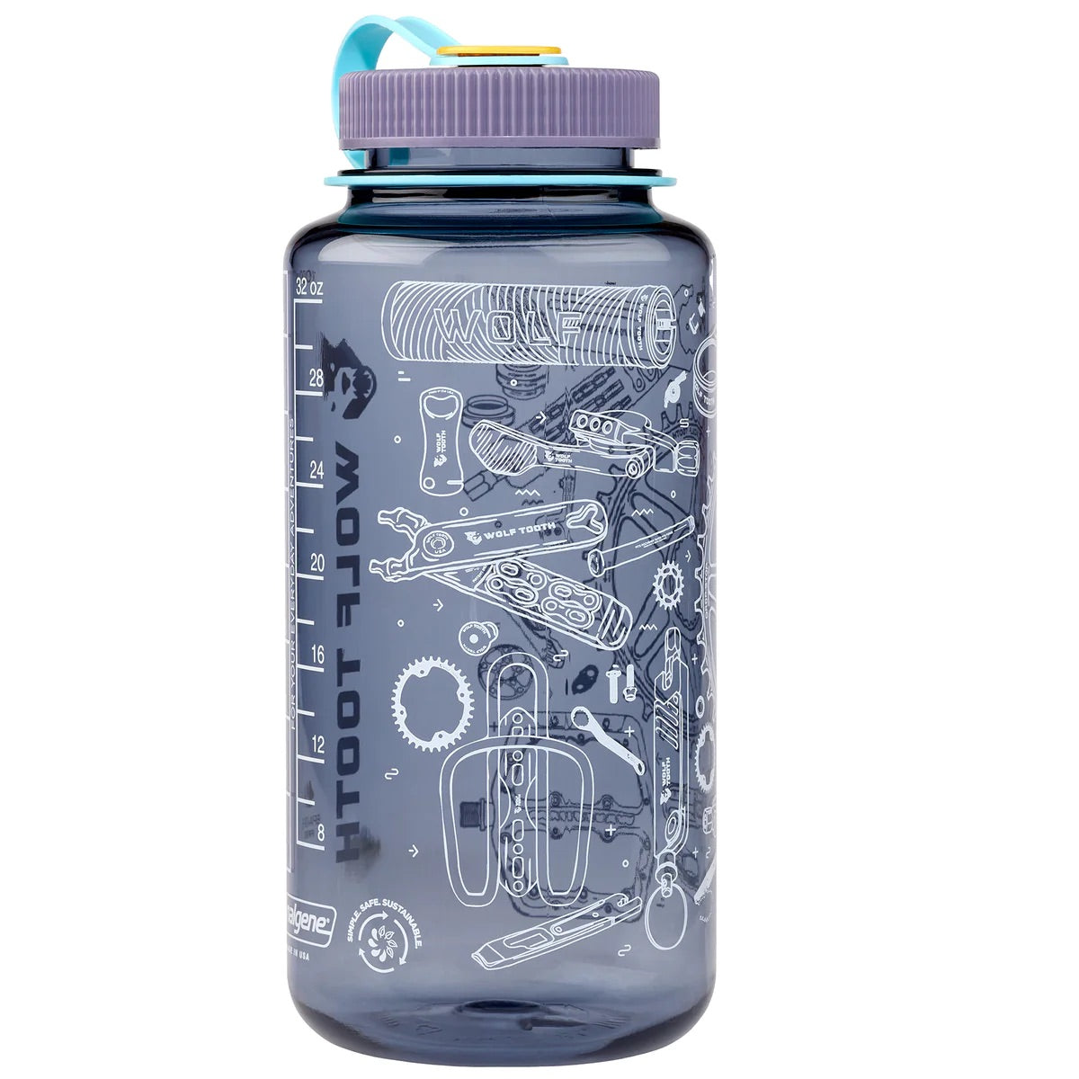 WOLF TOOTH Nalgene Bottle 32 oz 950mL - Smoke / White