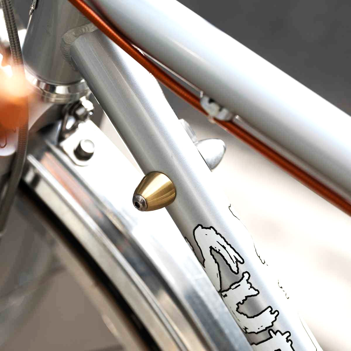 BLUE LUG Downtube Shift Boss Cover Brass
