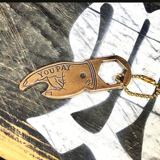 HATCHET You Pay Brass Keychain Tool