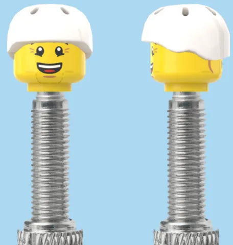 Happy Smile & Bursting Cheeks Face with White Helmet - Presta
