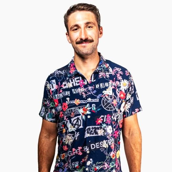 OSTROY Punk Flowers Cycling Resort Shirt