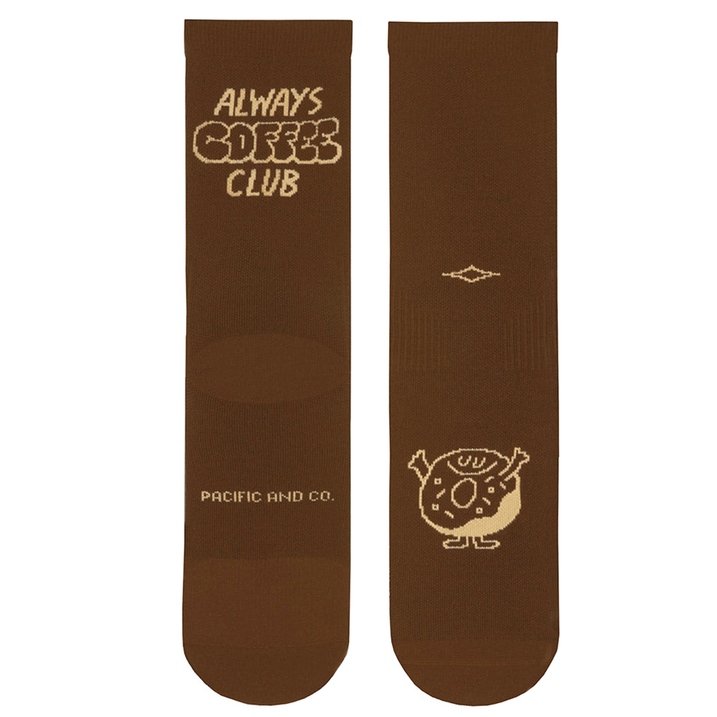 PACIFIC AND CO Performance Cycling Socks - Coffee Club
