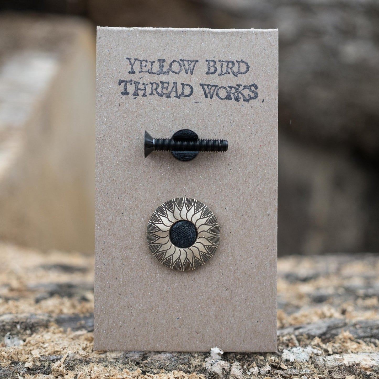 YELLOW BIRD THREAD WORKS Joshuatown Rd Sunflower Bike Stem Cap