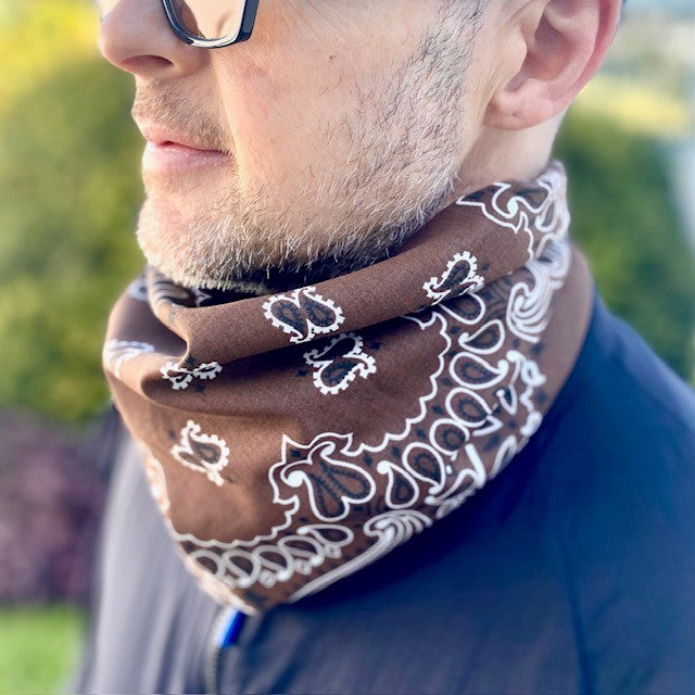 BLUE LUG Cotton Bandana - Paisley / Cocoa