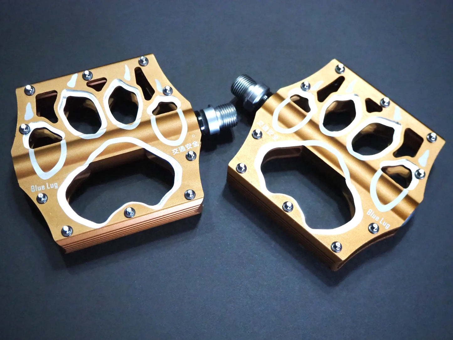 BLUE LUG Panda Flat Bike Pedals - Brown