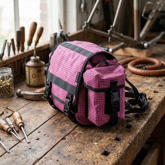FAIRWEATHER Handlebar Bike Bag ADV - Ultra Grid Berry