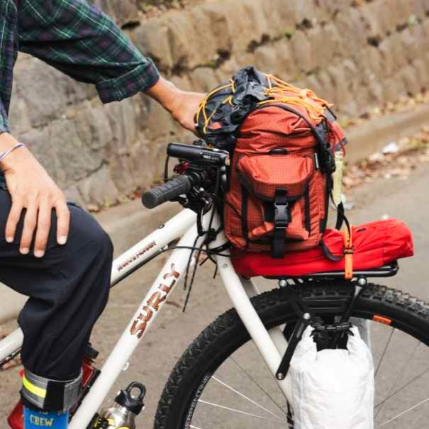 FAIRWEATHER Handlebar Bike Bag ADV - Ultra Grid Chilli