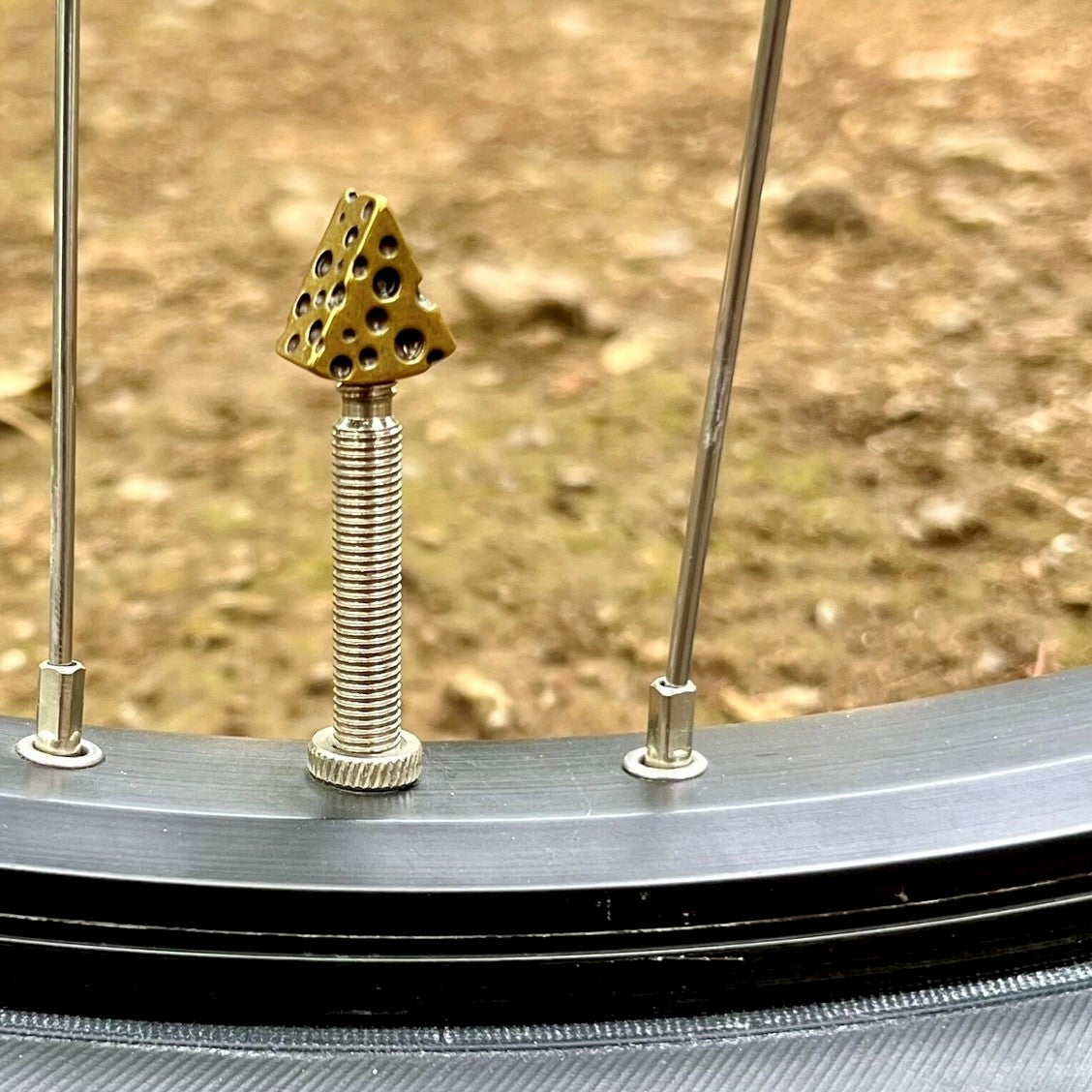 Hatchet Brass Valve Cap - Gold Cheese Wedge