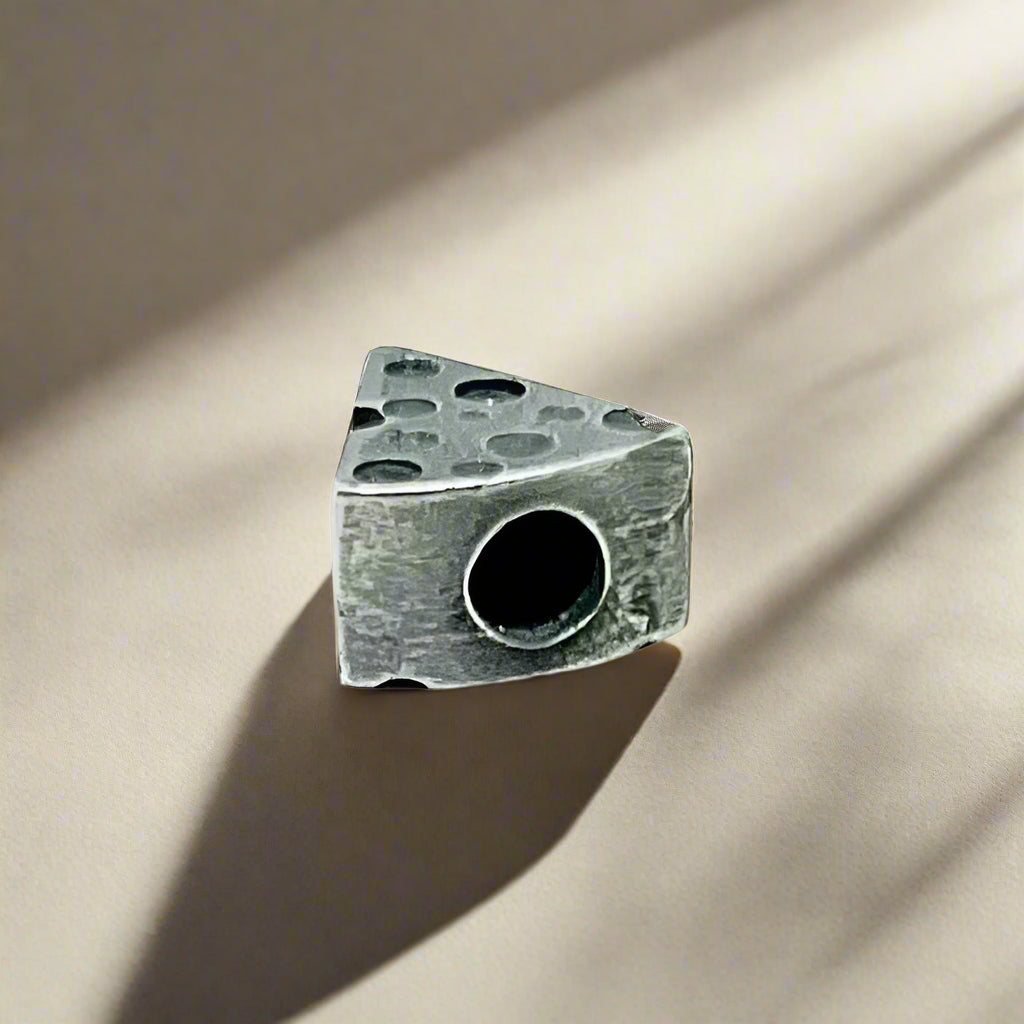 Hatchet Brass Valve Cap - Silver Cheese Wedge
