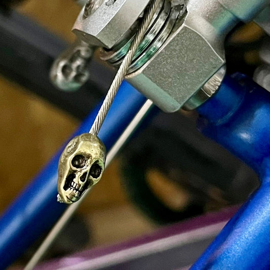 Hatchet Brass Cable End - Skull