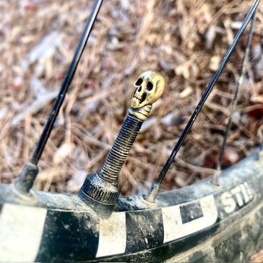 HATCHET Brass Valve Cap - Gold Skull