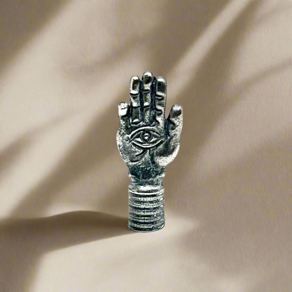 Hatchet Brass Valve Cap - Silver Hand