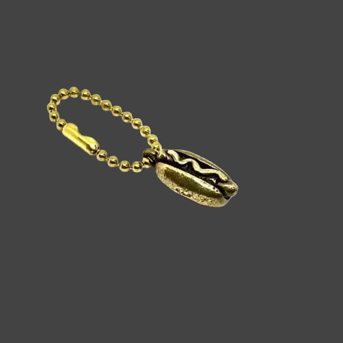 HATCHET Brass Hot Dog Keyring