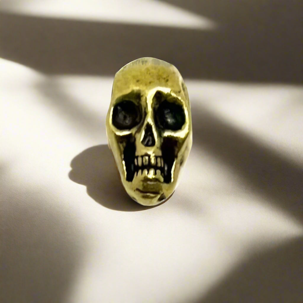 Hatchet Brass Cable End - Skull