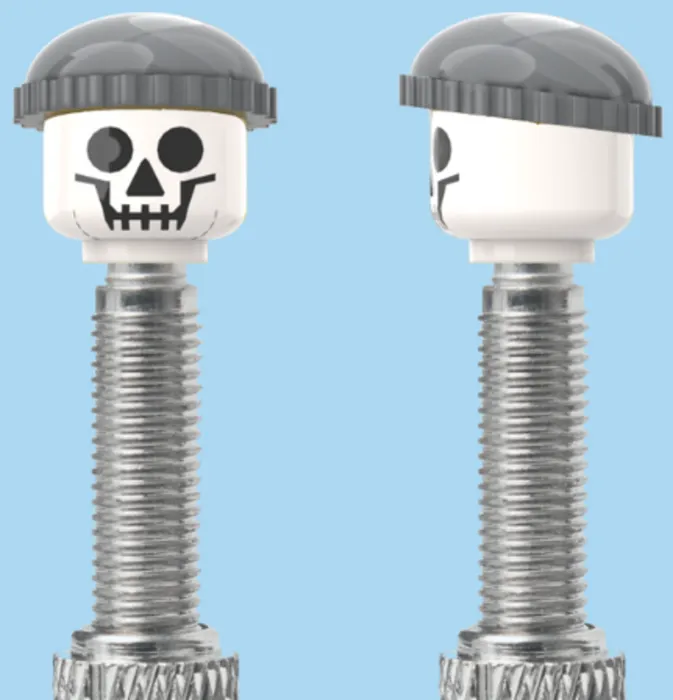 BRICKCAPS Skull With Grey Beanie