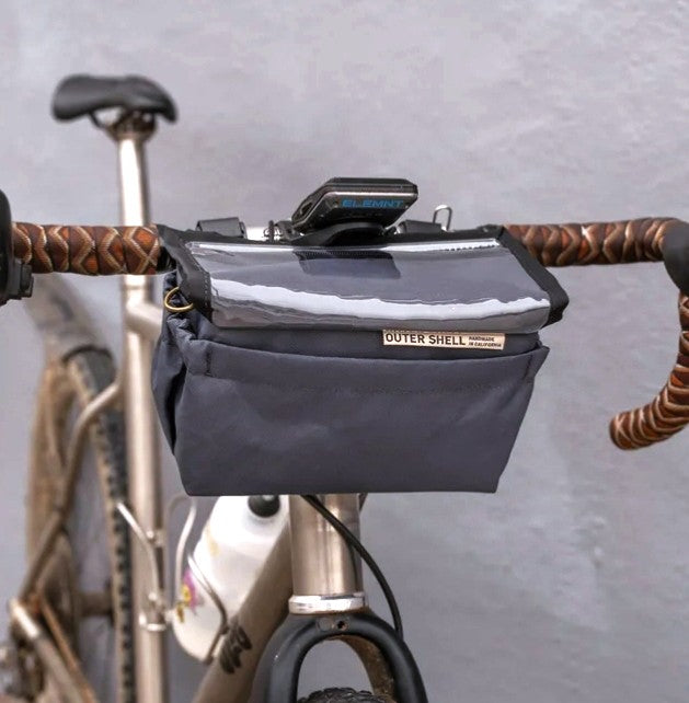 OUTER SHELL Drawcord Handlebar Bike Bag - Black