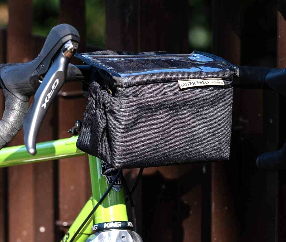 OUTER SHELL Drawcord Handlebar Bike Bag - Black