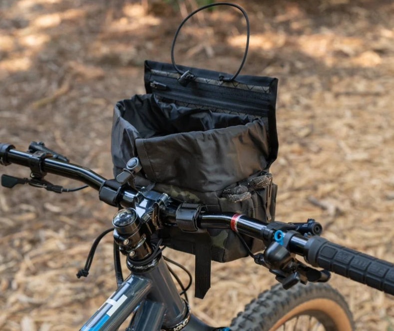 OUTER SHELL Drawcord Handlebar Bike Bag - Black