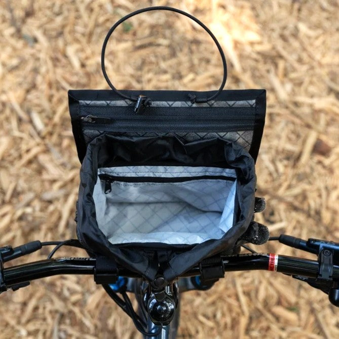 OUTER SHELL Drawcord Handlebar Bike Bag - Black