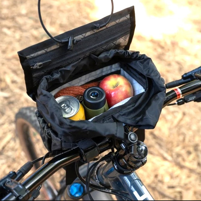 OUTER SHELL Drawcord Handlebar Bike Bag - Black