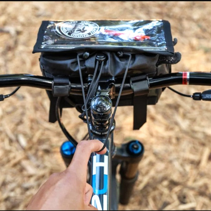 OUTER SHELL Drawcord Handlebar Bike Bag - Black