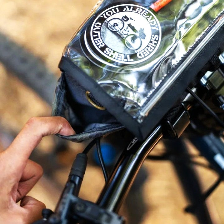 OUTER SHELL Drawcord Handlebar Bike Bag - Black