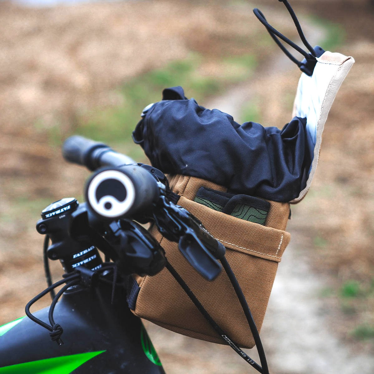 OUTER SHELL Drawcord Handlebar Bar Bike Bag - Brown