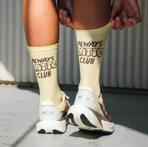 PACIFIC AND CO Performance Cycling Socks - Latte Club