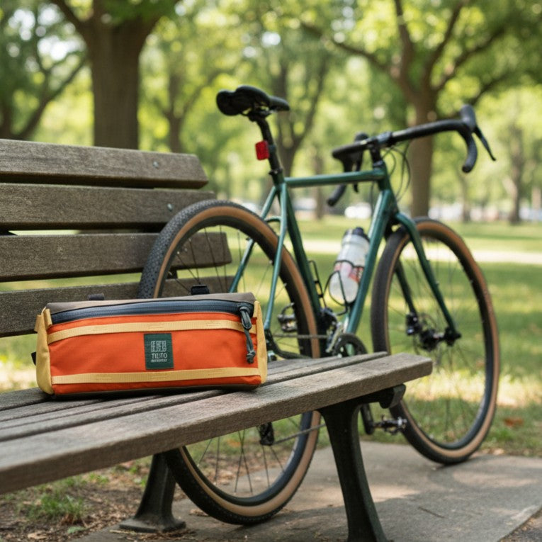 TOPO DESIGNS Handlebar Mountain Bike Bag - Woodland / Terracotta