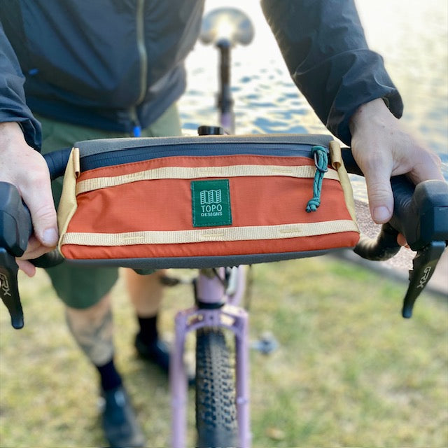 TOPO DESIGNS Handlebar Mountain Bike Bag - Woodland / Terracotta