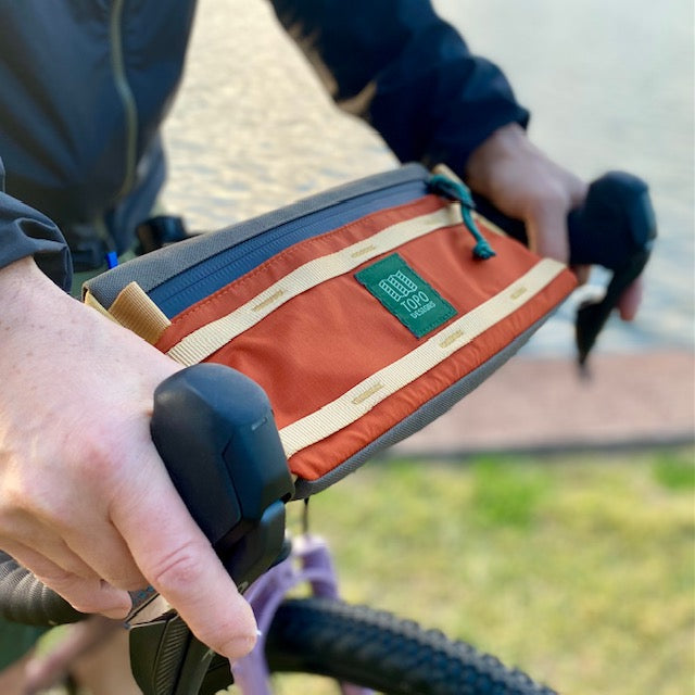 TOPO DESIGNS Handlebar Mountain Bike Bag - Woodland / Terracotta