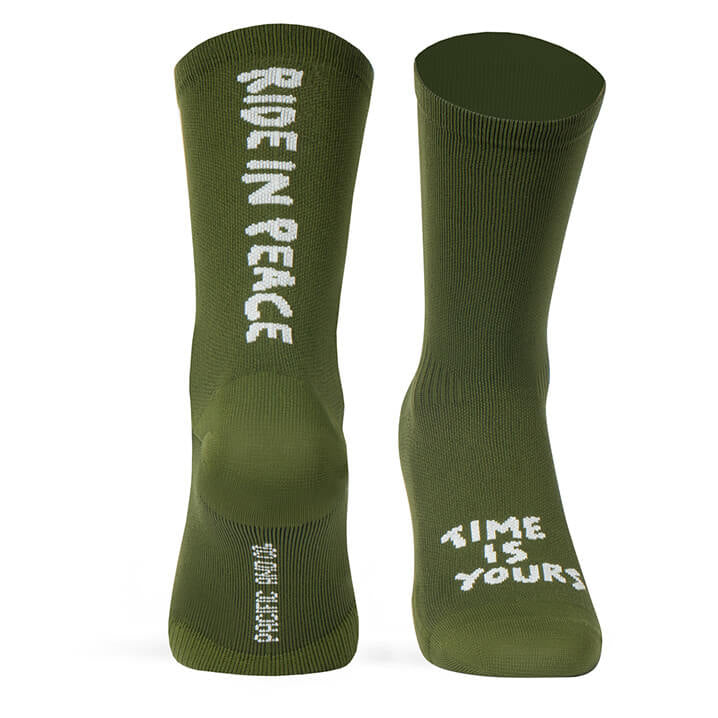 PACIFIC AND CO Cycling Socks - Ride In Peace - Olive