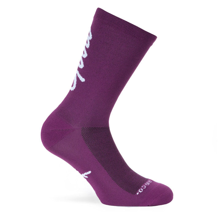 PACIFIC AND CO Cycling Socks - Good Vibes - Aubergine