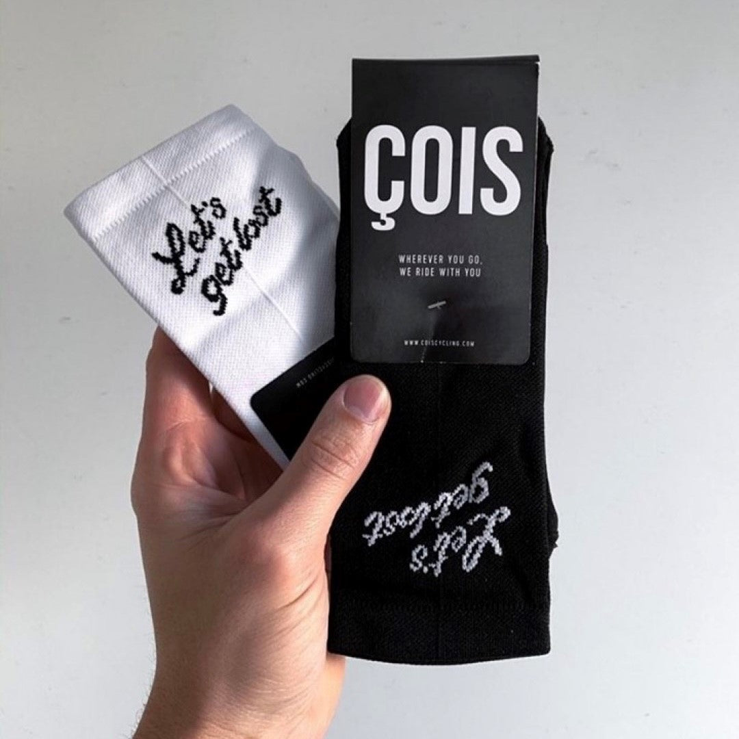 COIS Let's Get Lost Cycling Socks - Black