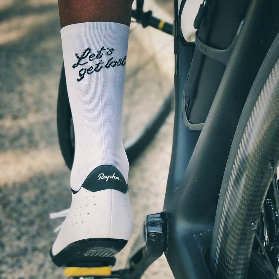 COIS Let's Get Lost Cycling Socks - White